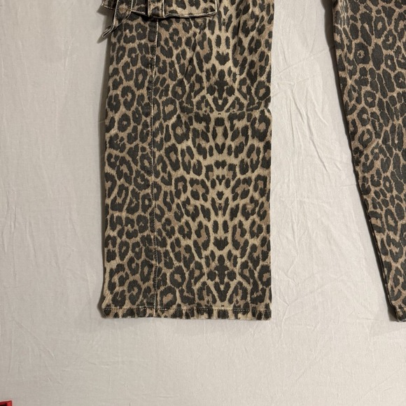 Disclosure Leopard Print Cargo Pants Wide Leg baggy y2k Women's Size 7/28 grunge - Picture 11 of 11